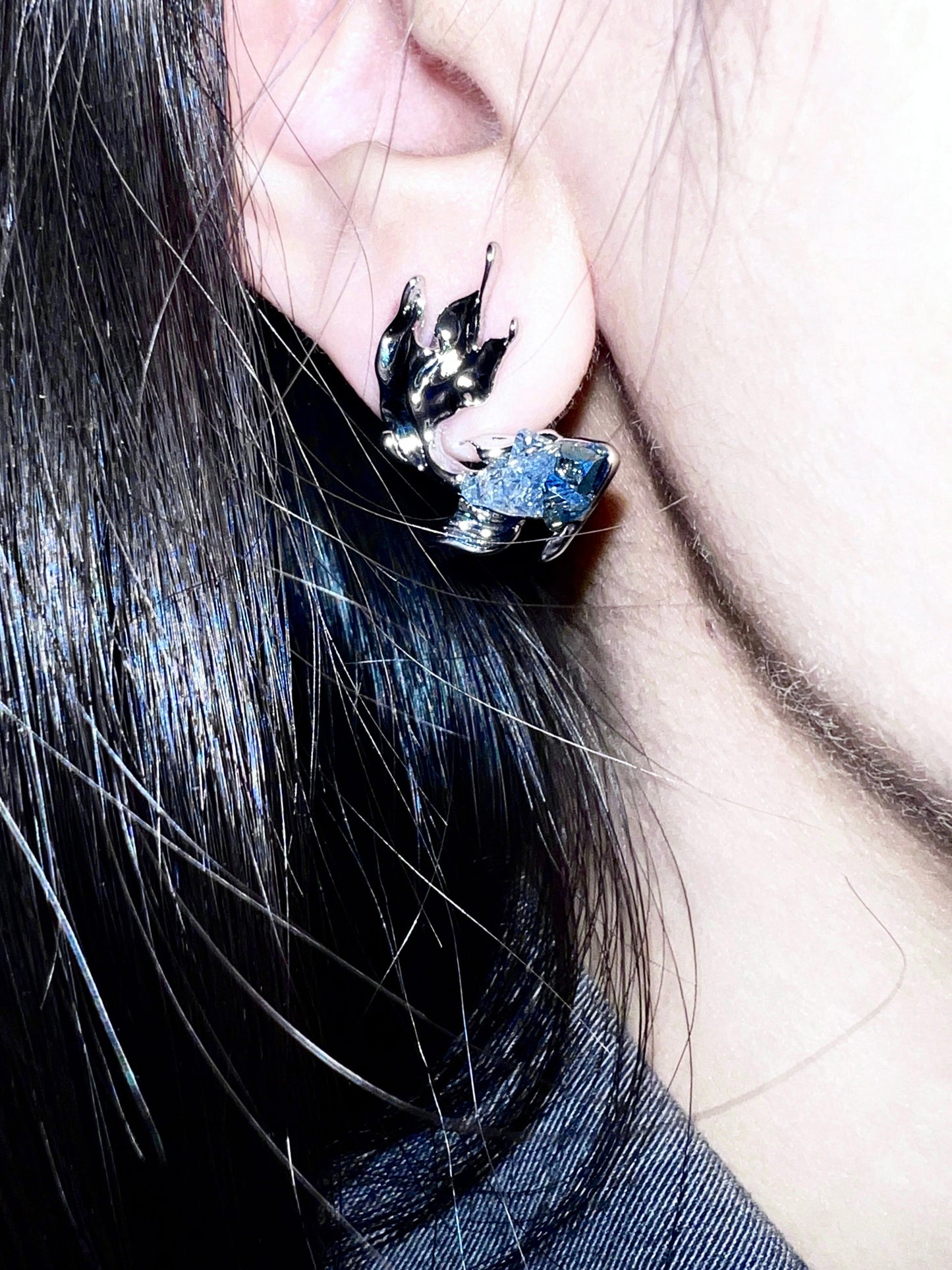 Platinum Plated Blue Fish Jewelry Set
