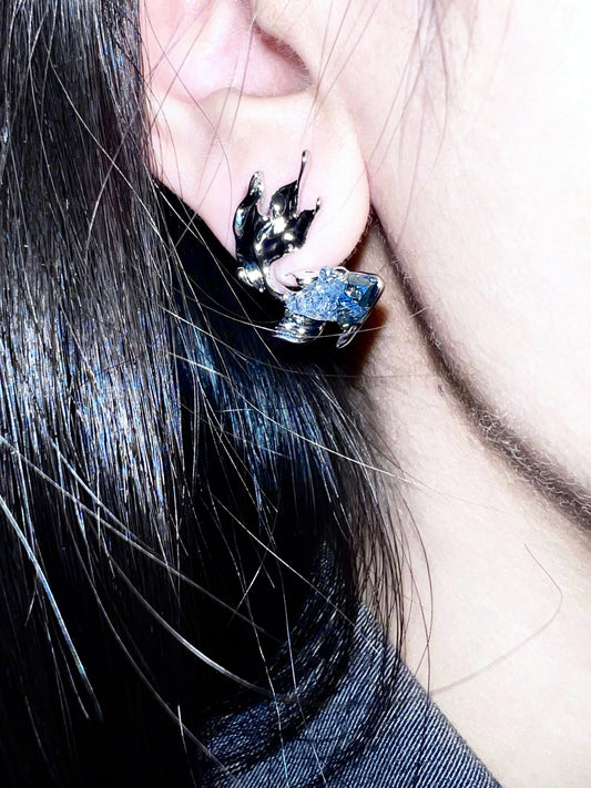 Platinum Plated Blue Fish Jewelry Set