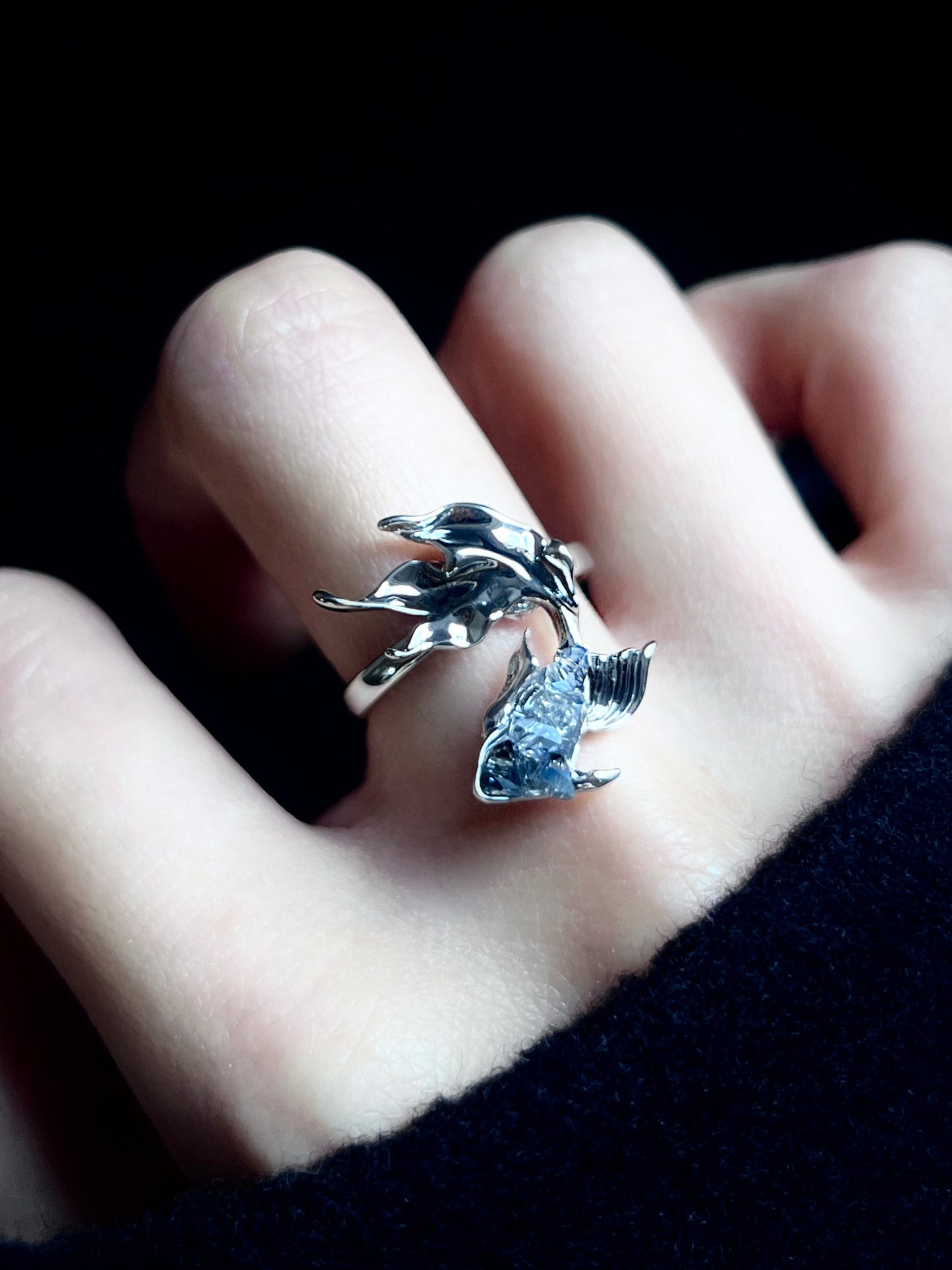 Platinum Plated Blue Fish Jewelry Set
