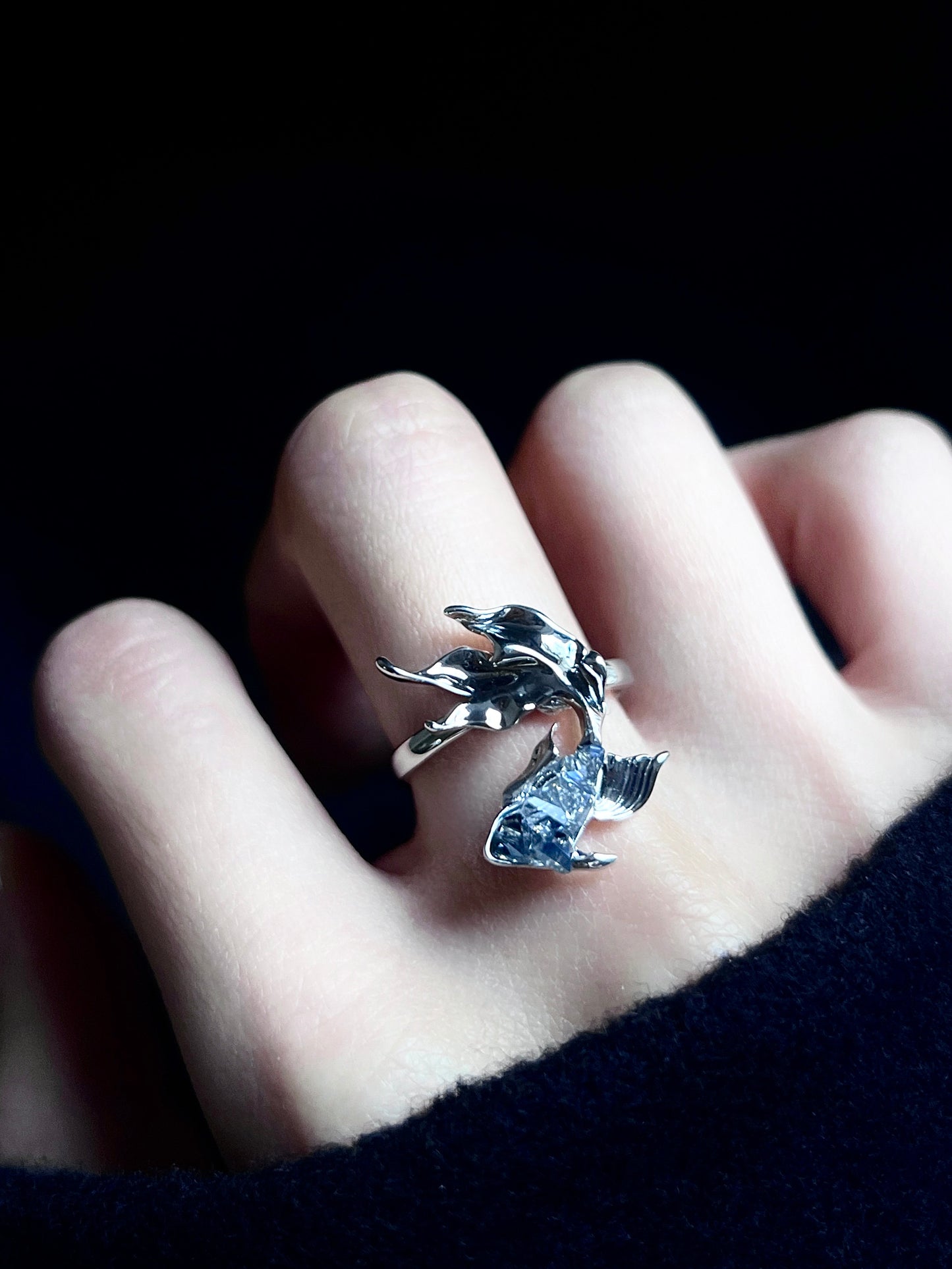 Platinum Plated Blue Fish Jewelry Set