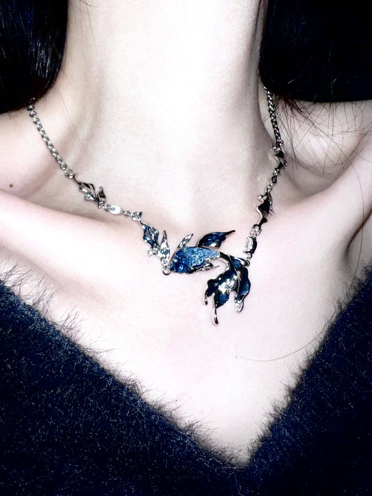 Platinum Plated Blue Fish Jewelry Set