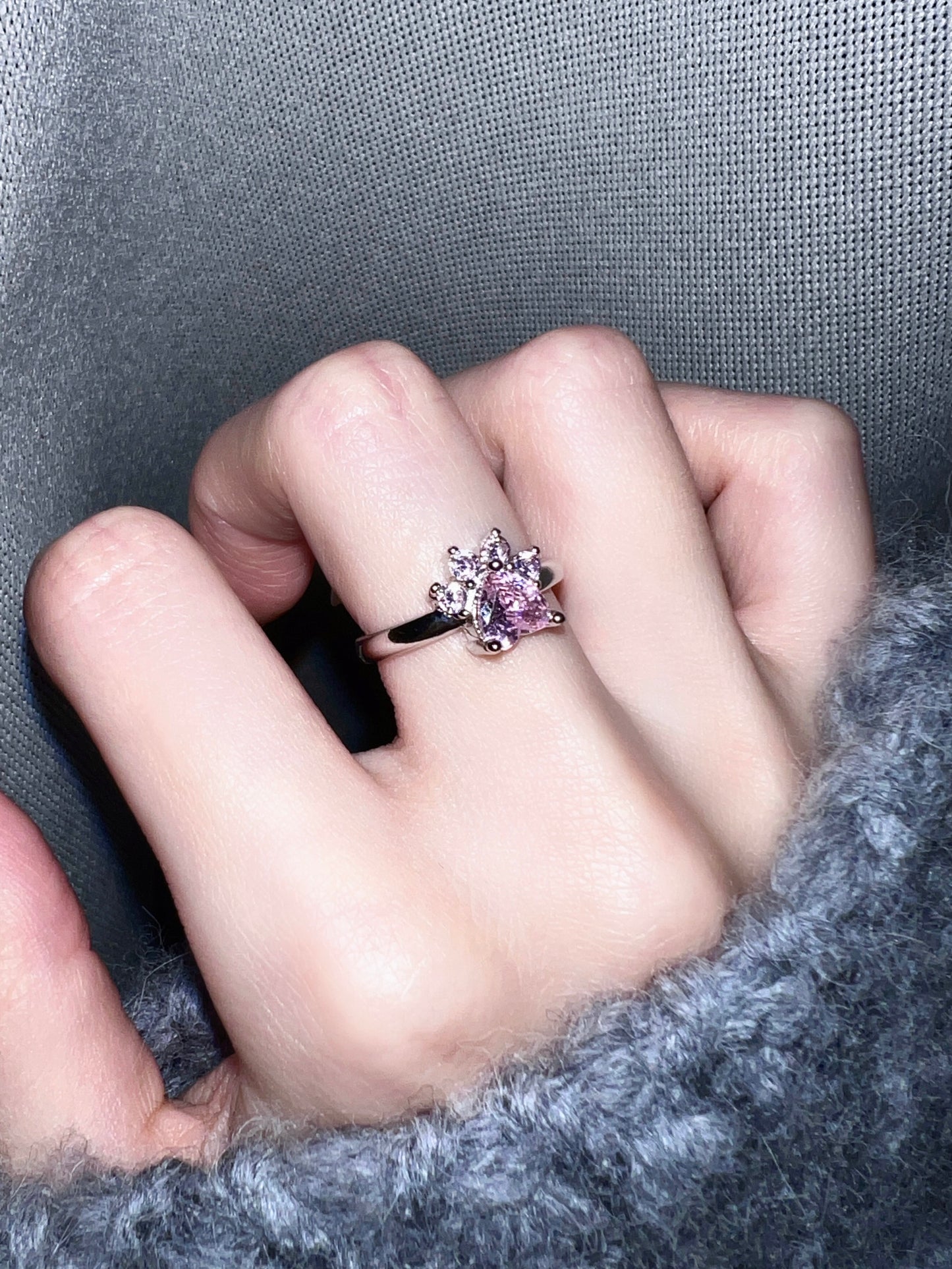 Platinum Plated Claw Butterfly Ring Set