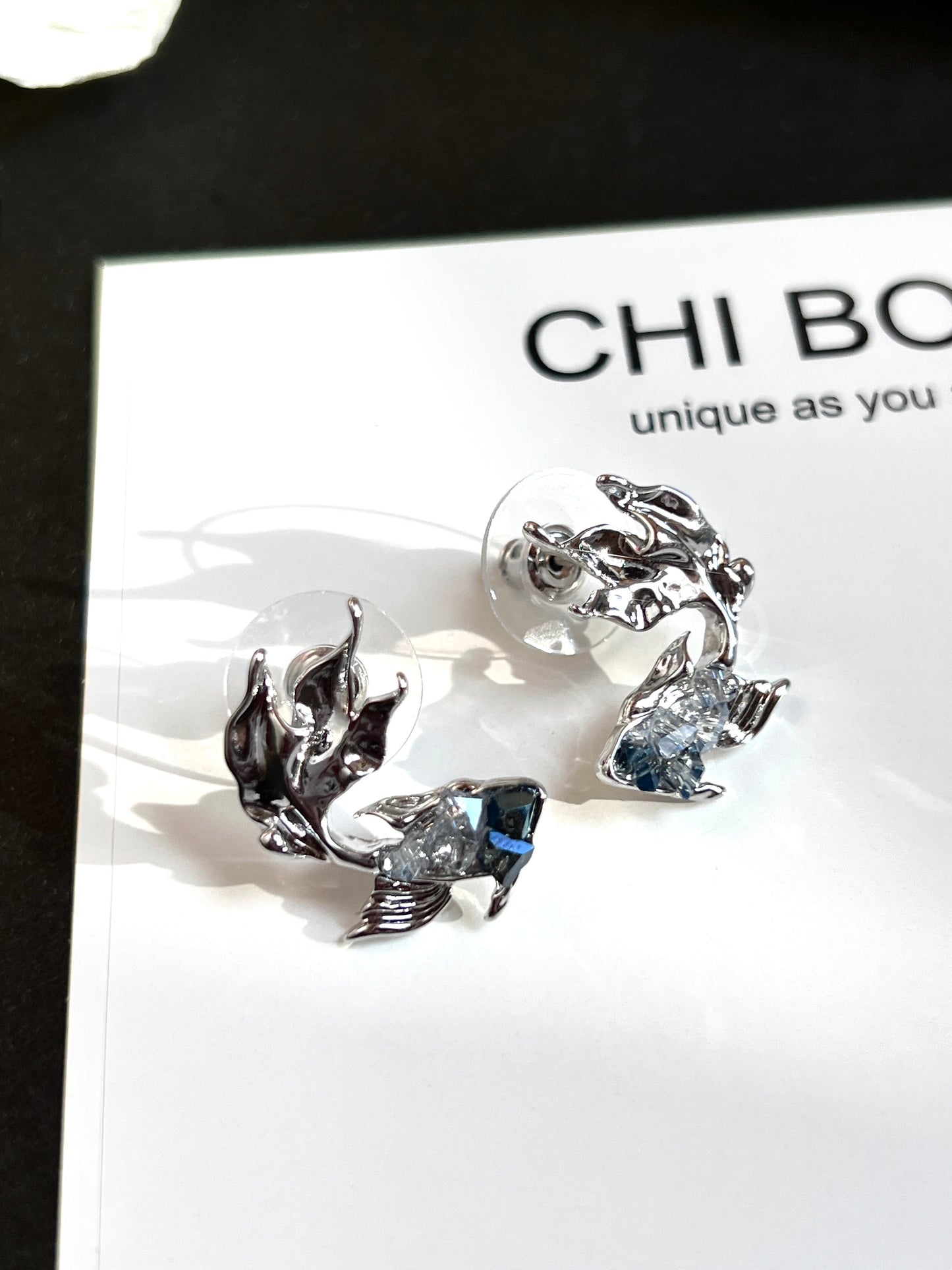 Platinum Plated Blue Fish Jewelry Set