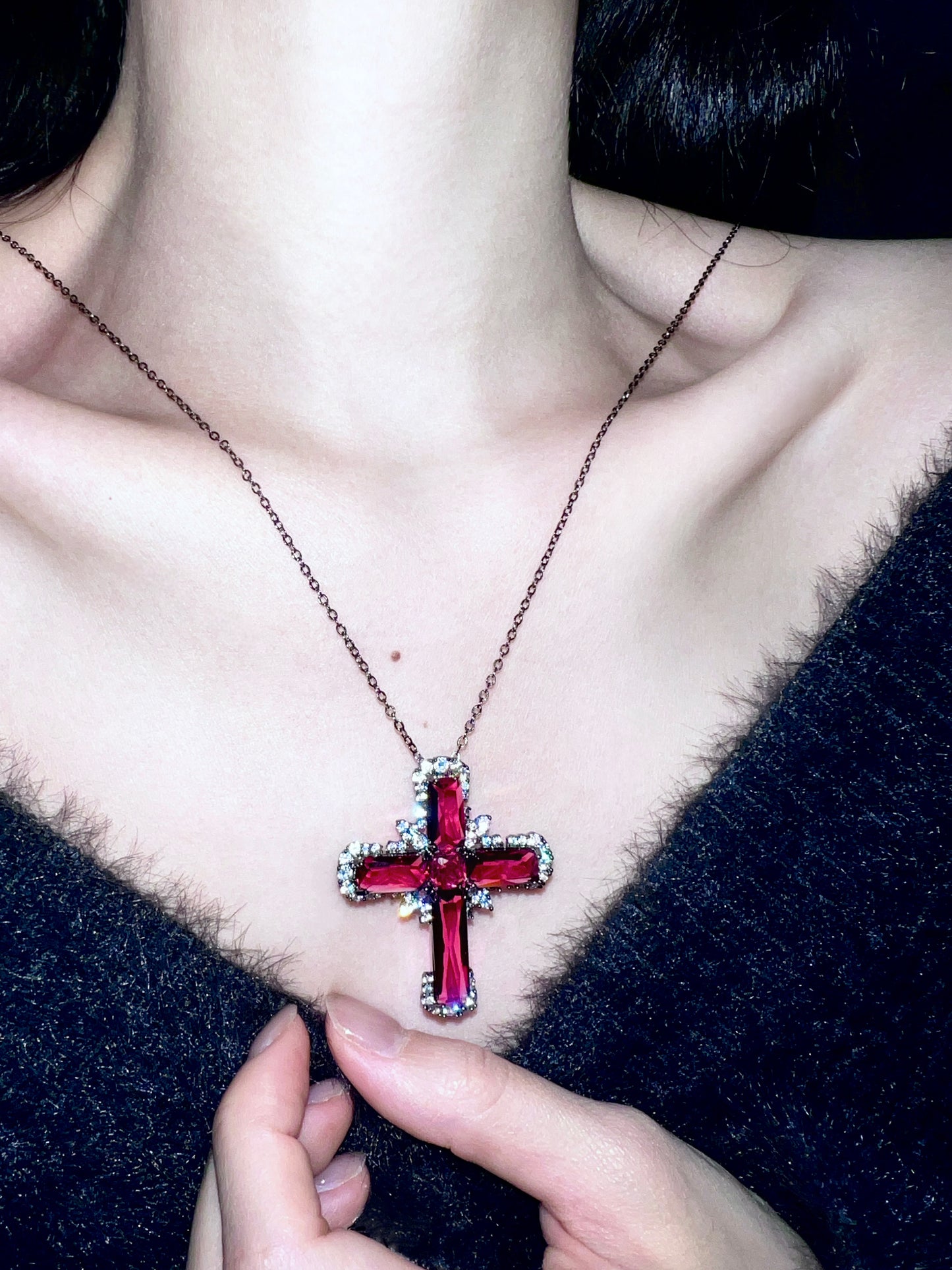 Blood Cross Ruby Necklace