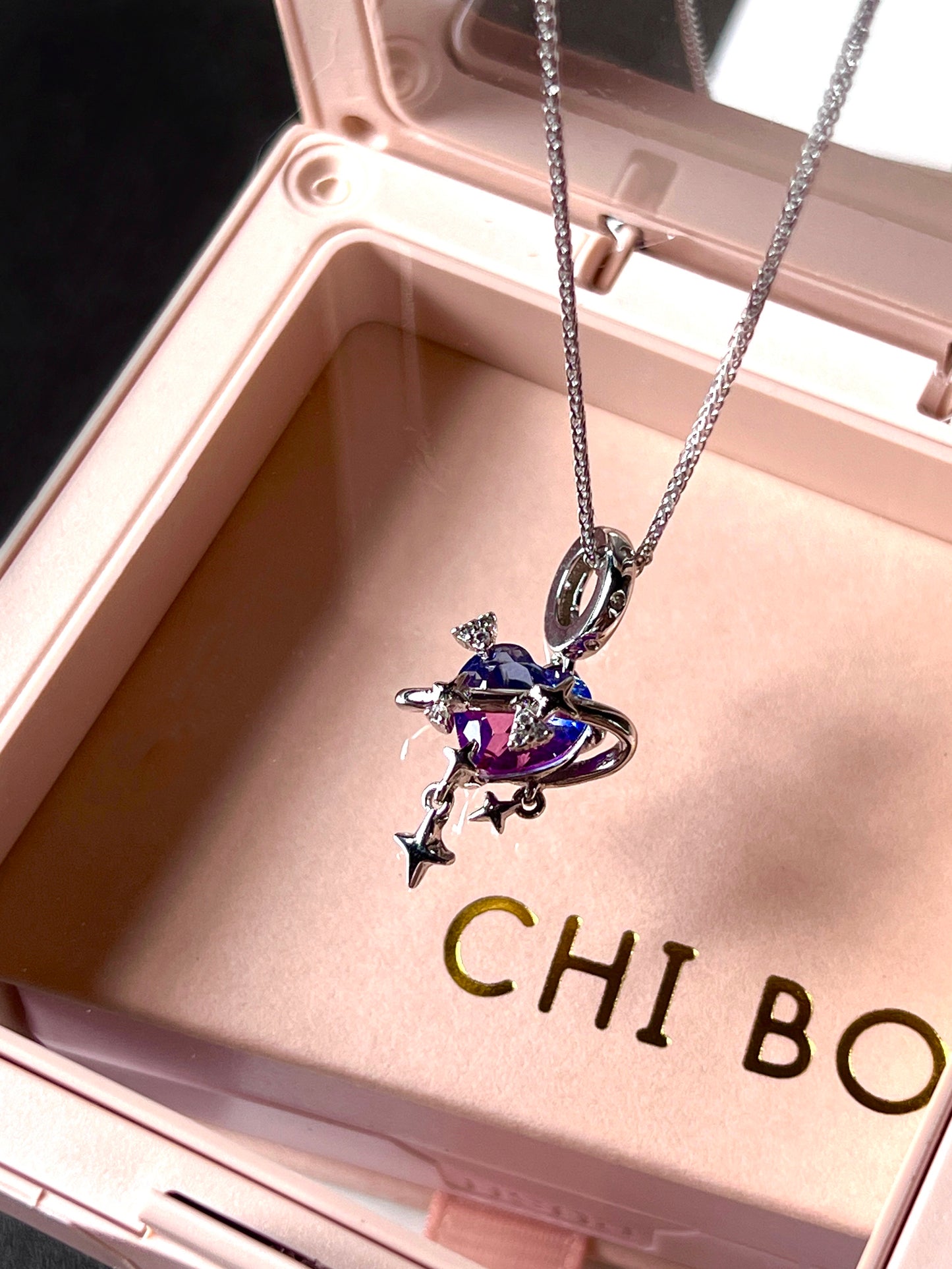 Sterling Silver Galaxy Gradient Zircon Necklace