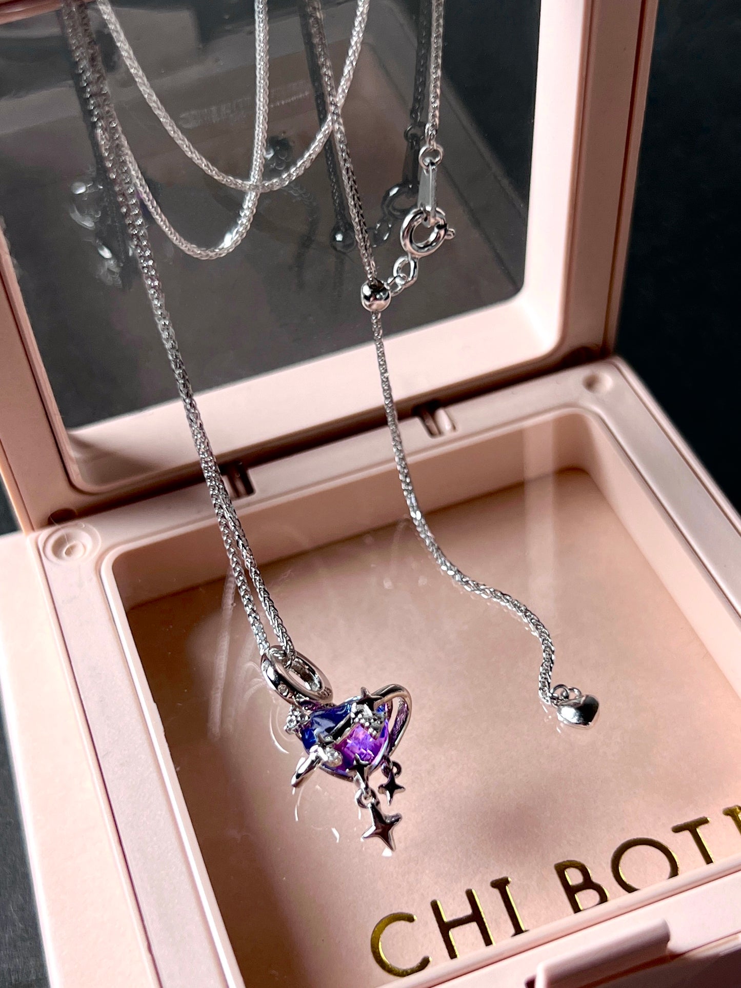 Sterling Silver Galaxy Gradient Zircon Necklace