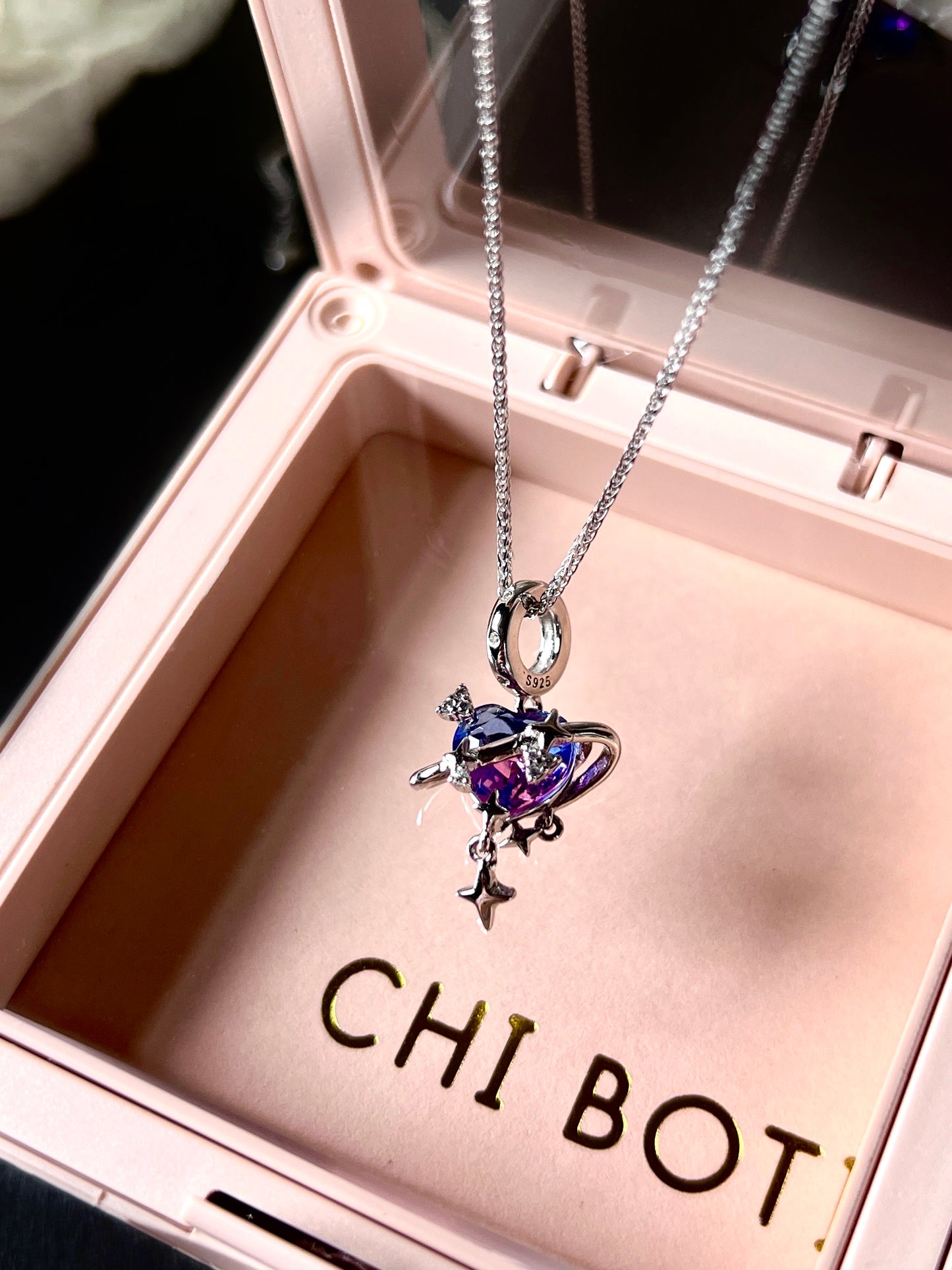 Sterling Silver Galaxy Gradient Zircon Necklace
