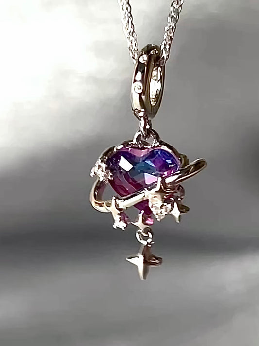 Sterling Silver Galaxy Gradient Zircon Necklace