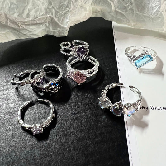 Lava Zircon Gem Ring Set