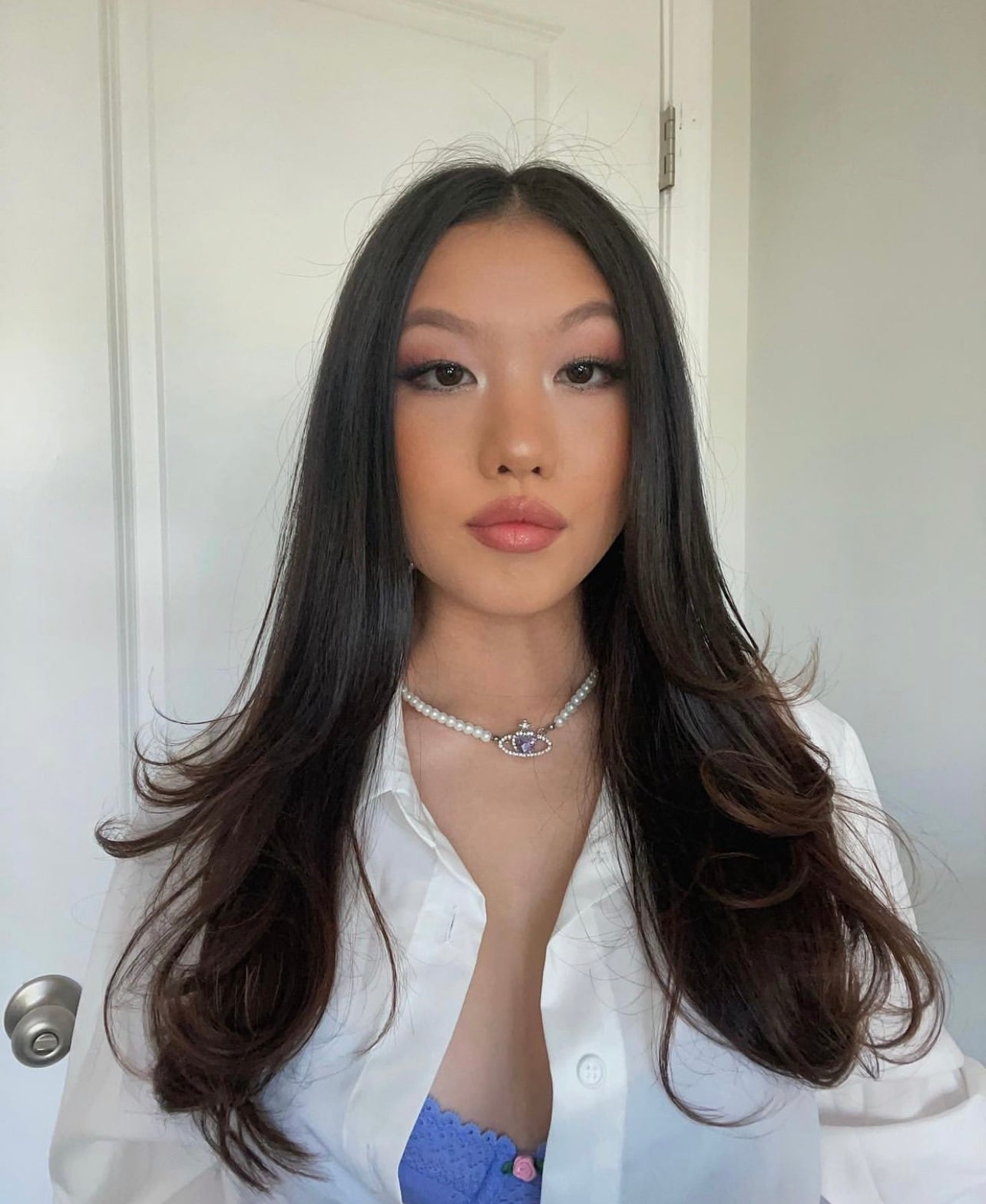 Purple Saturn Pearl Necklace