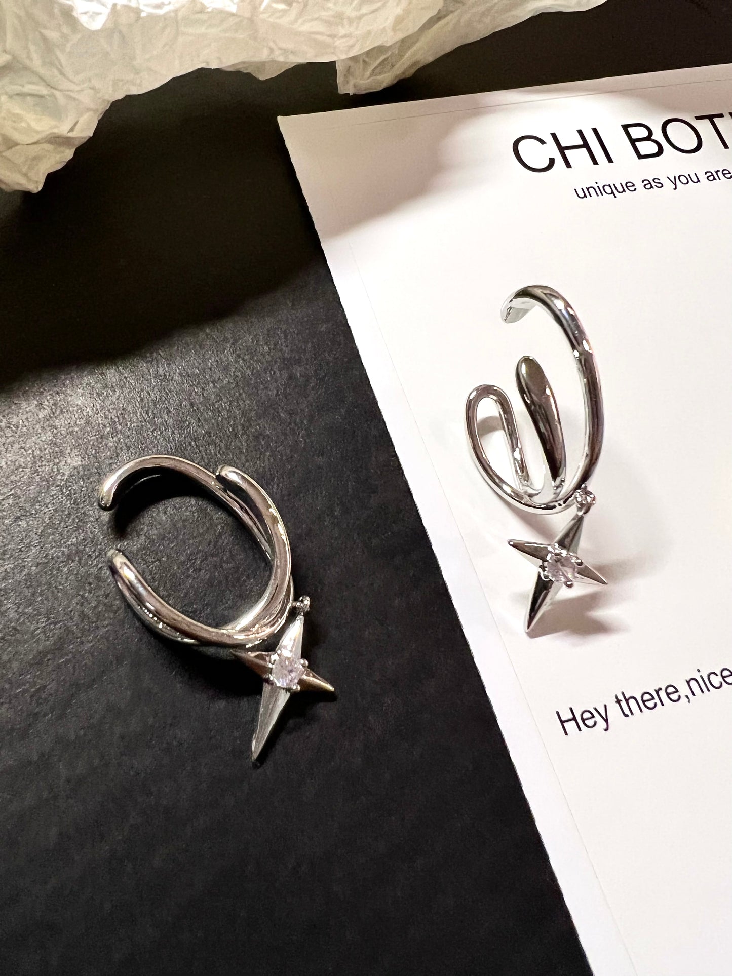 Star Hoop Ear Clips