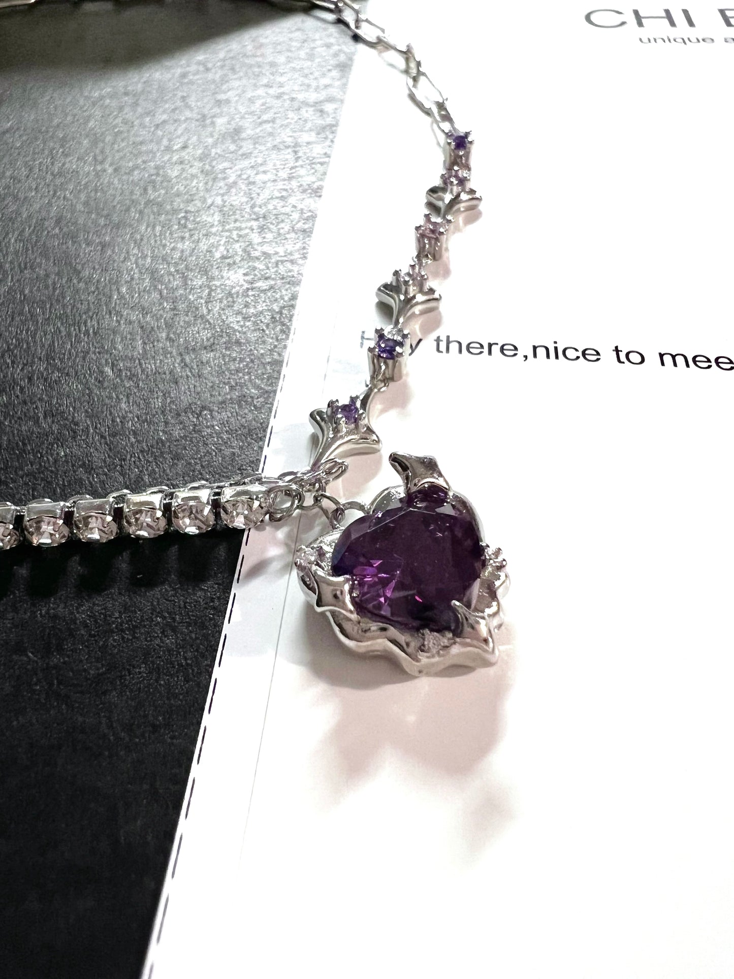 Galaxy Purple Gem Necklace