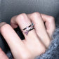 Platinum Plated Claw Butterfly Ring Set