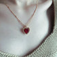 Crown Heart Natural Pearl Ruby Necklace Set