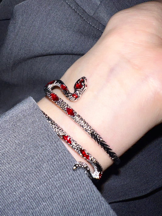 Red Enamel Plated Snake Bracelet