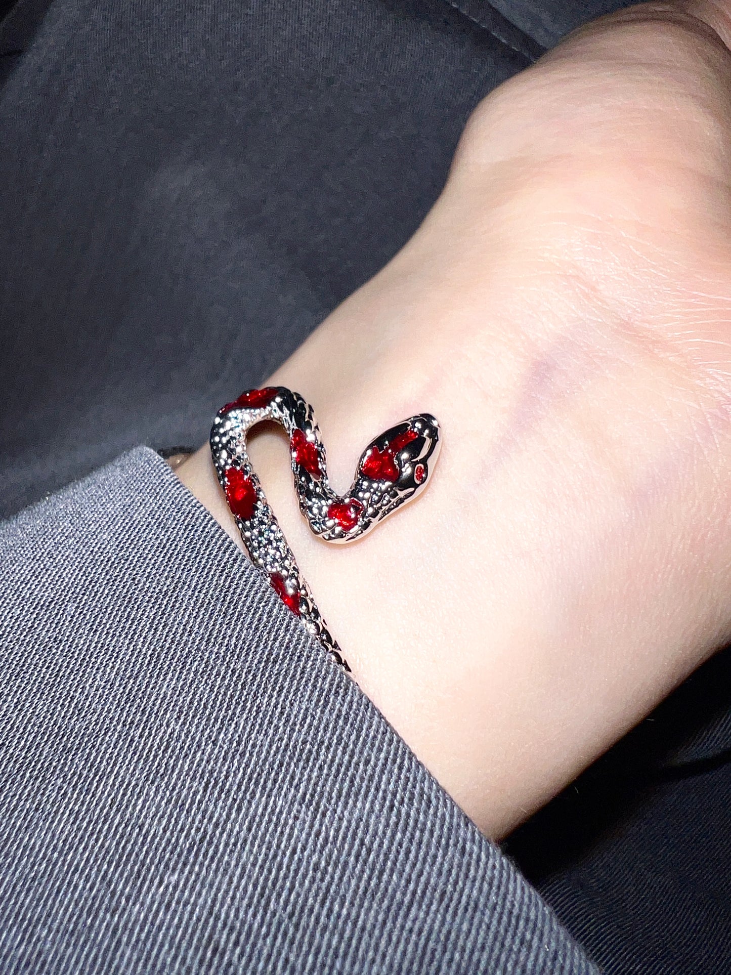 Red Enamel Plated Snake Bracelet