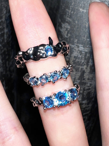 Galaxy Blue Cubic Zirconia Ring Set