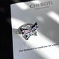 Platinum Plated Colorful Gems Butterfly Ring