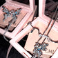 Platinum Plated Blue Gem Butterfly Jewel Set