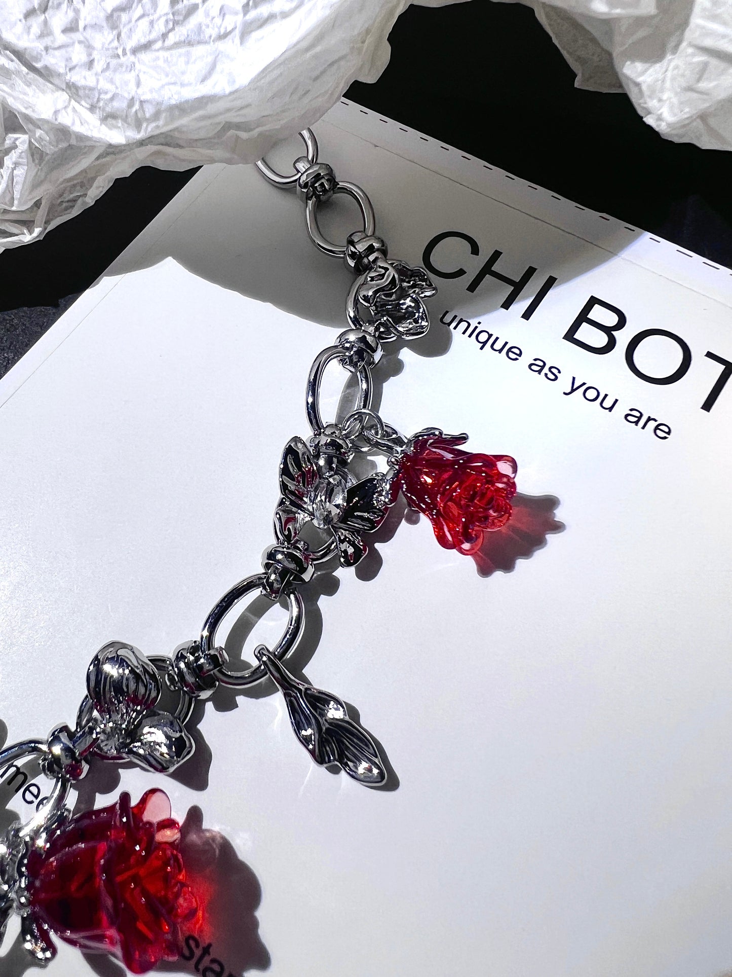 Platinum Plated Rose Garden Necklace