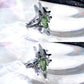 Platinum Plated Green Gem Star Ring