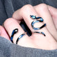 Platinum Plated Baby Blue Snake Ring Set