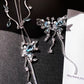 Platinum Plated Blue Gem Butterfly Jewel Set