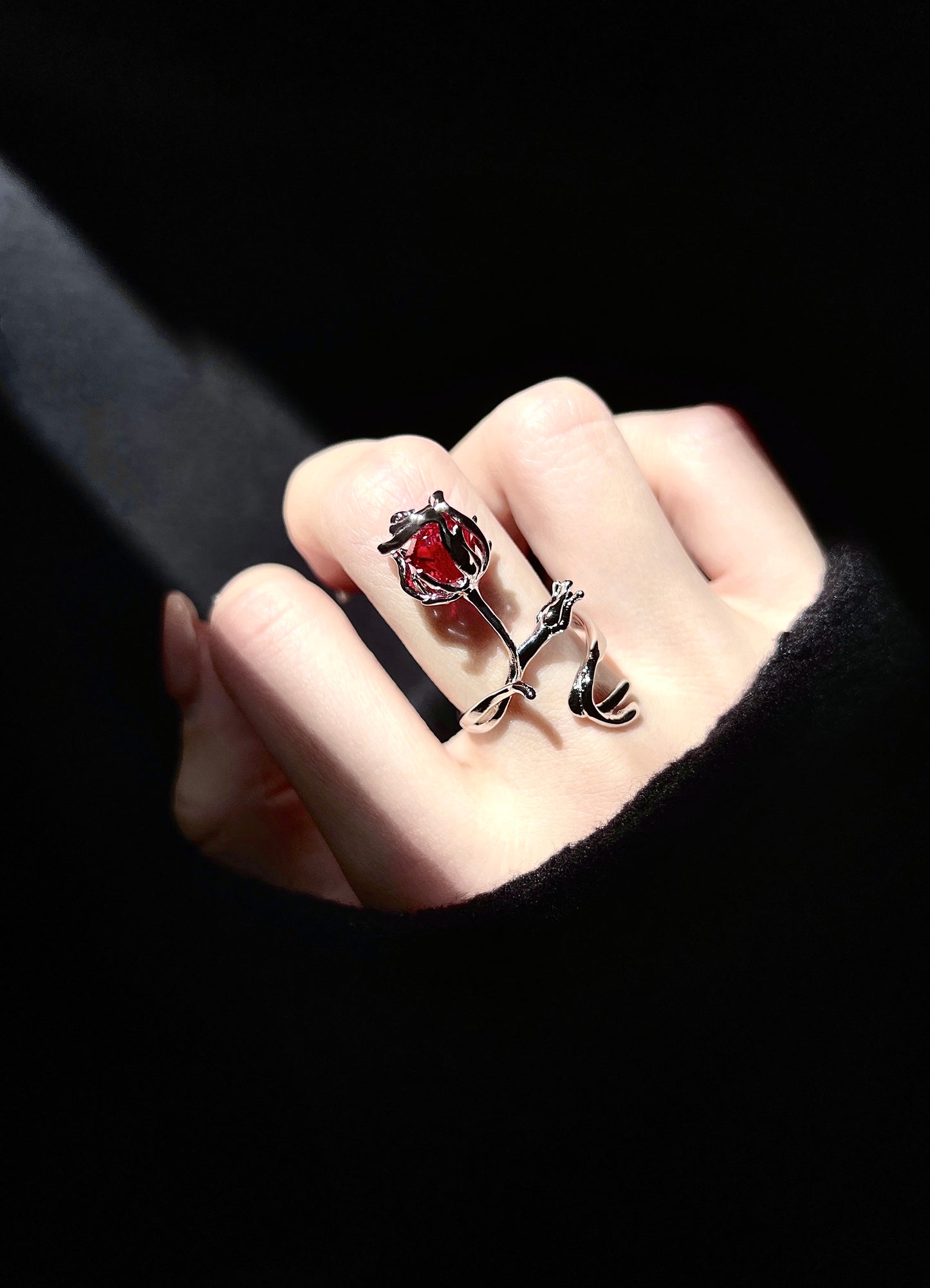 Melting Rose Ruby Ring