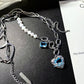 Melting Heart Baby Blue Cubic Zirconia Jewelry Set