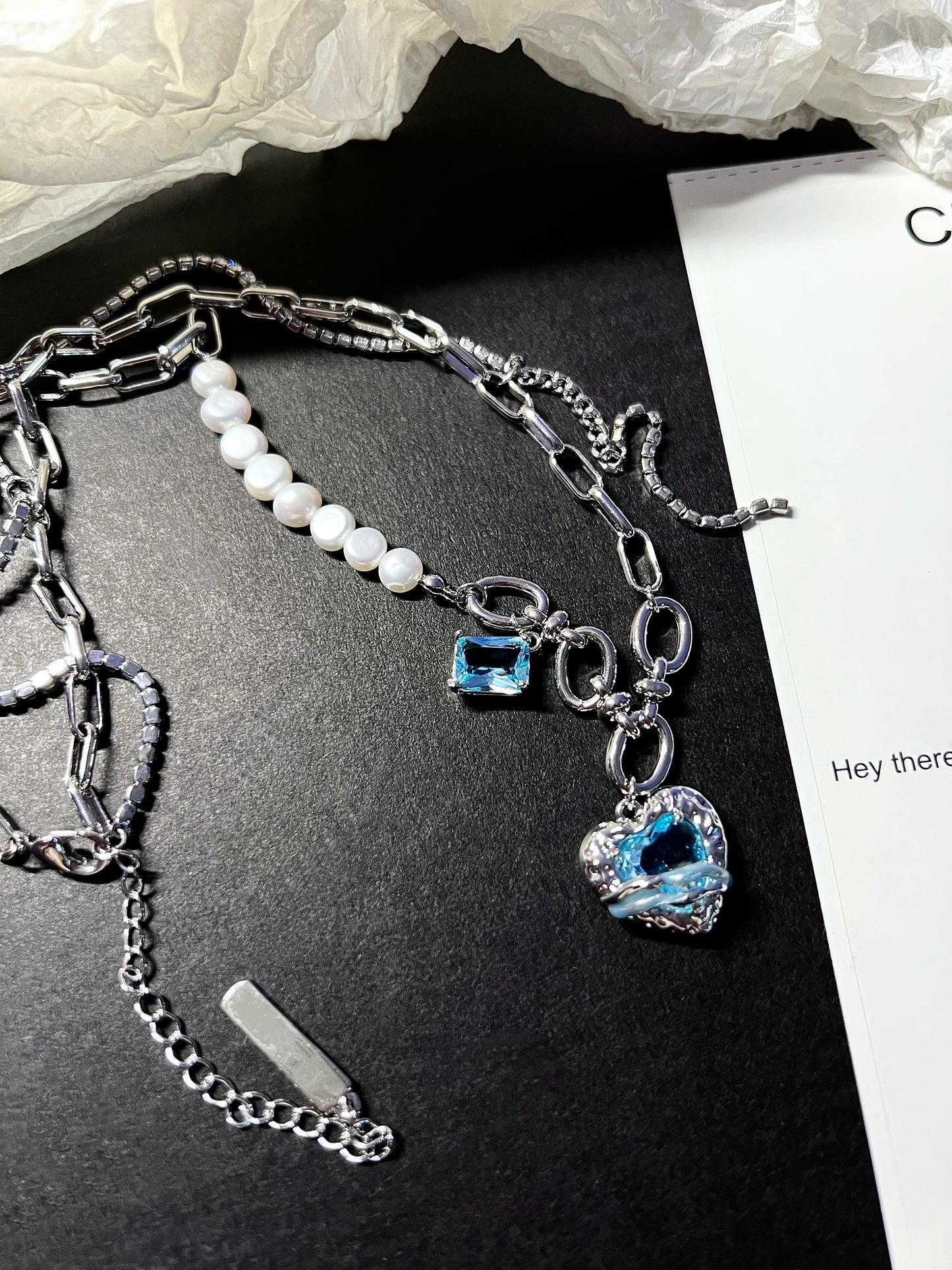 Melting Heart Baby Blue Cubic Zirconia Jewelry Set