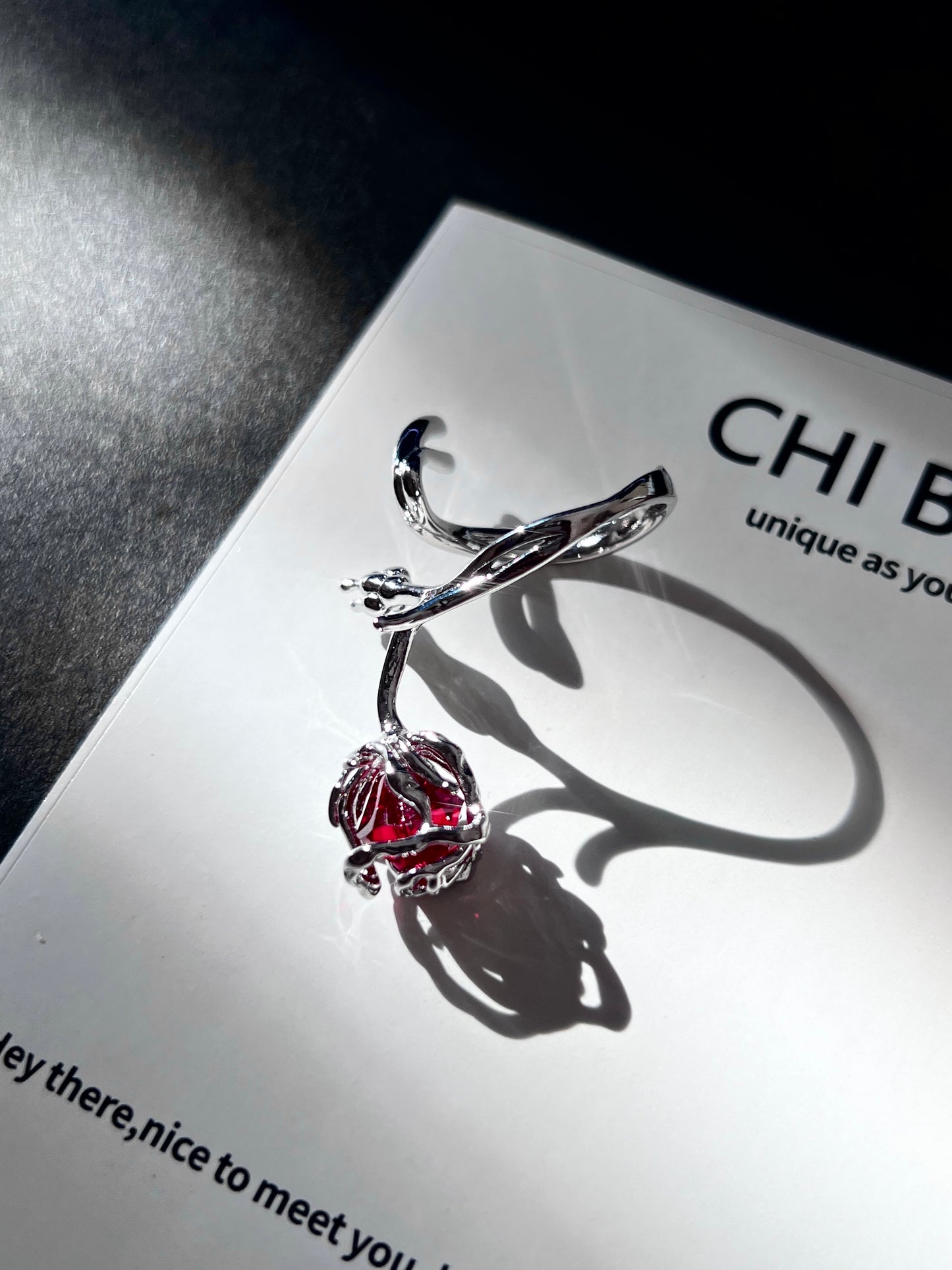 Melting Rose Ruby Ring