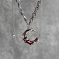 Platinum Plated Blood Moon Necklace