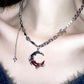 Platinum Plated Blood Moon Necklace