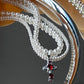 Saturn Ruby Swarovski Crystal Pearl Necklace