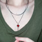 Aesthetic Melting Rose Drop Ruby Necklace