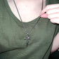 Gothic Rose Cross Keel Necklace