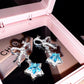 Star Knot Blue Gem Earrings