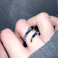 Platinum Plated Baby Blue Snake Ring Set