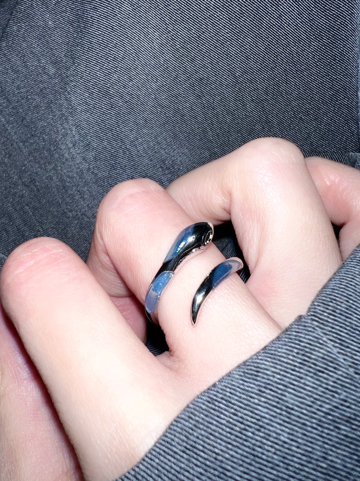 Platinum Plated Baby Blue Snake Ring Set