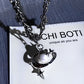 Saturn Pearl Chain Necklace