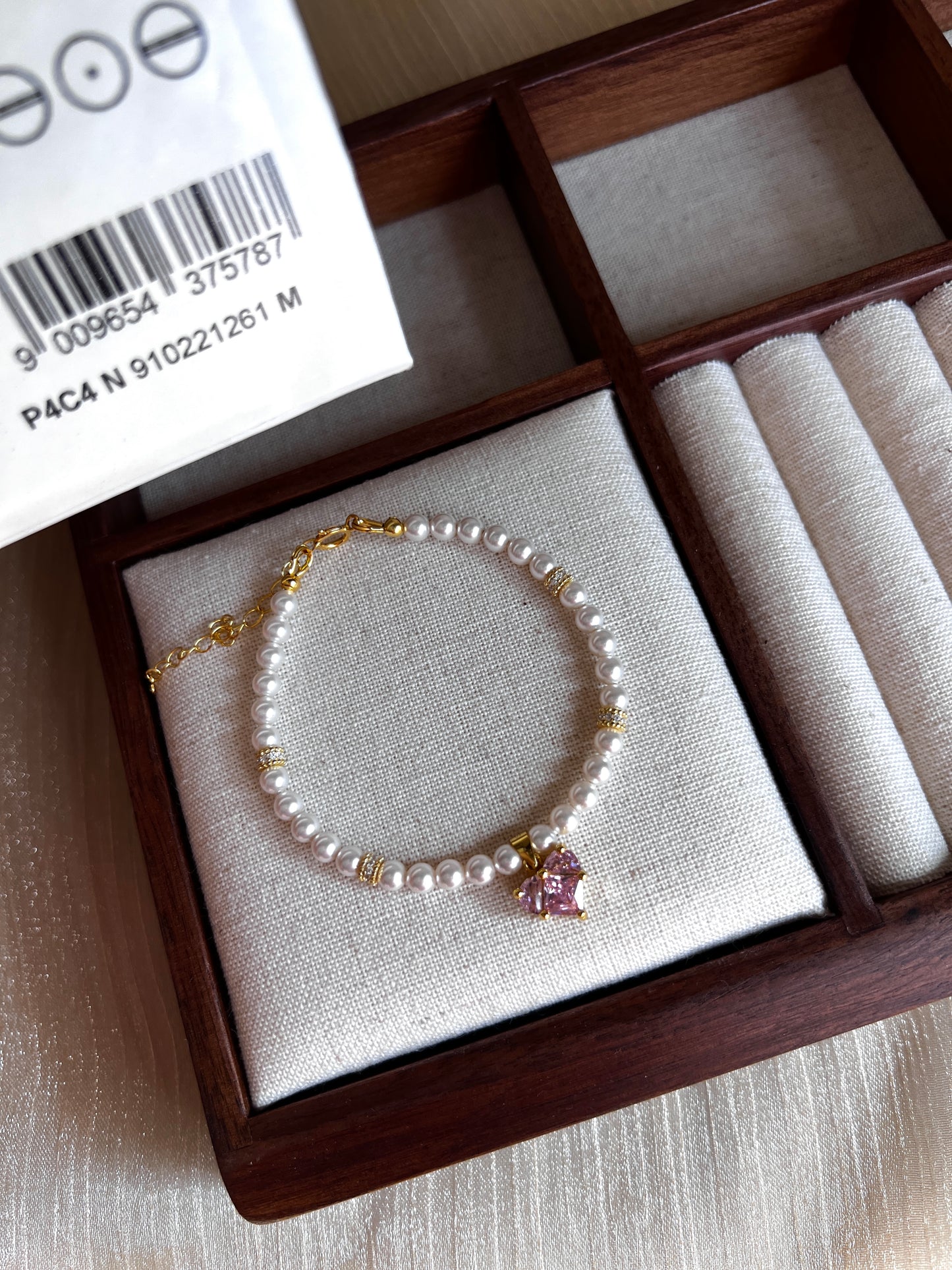 Sterling Silver Drop Swarovski Crystal Pearl Bracelet Set