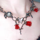 Platinum Plated Rose Garden Necklace