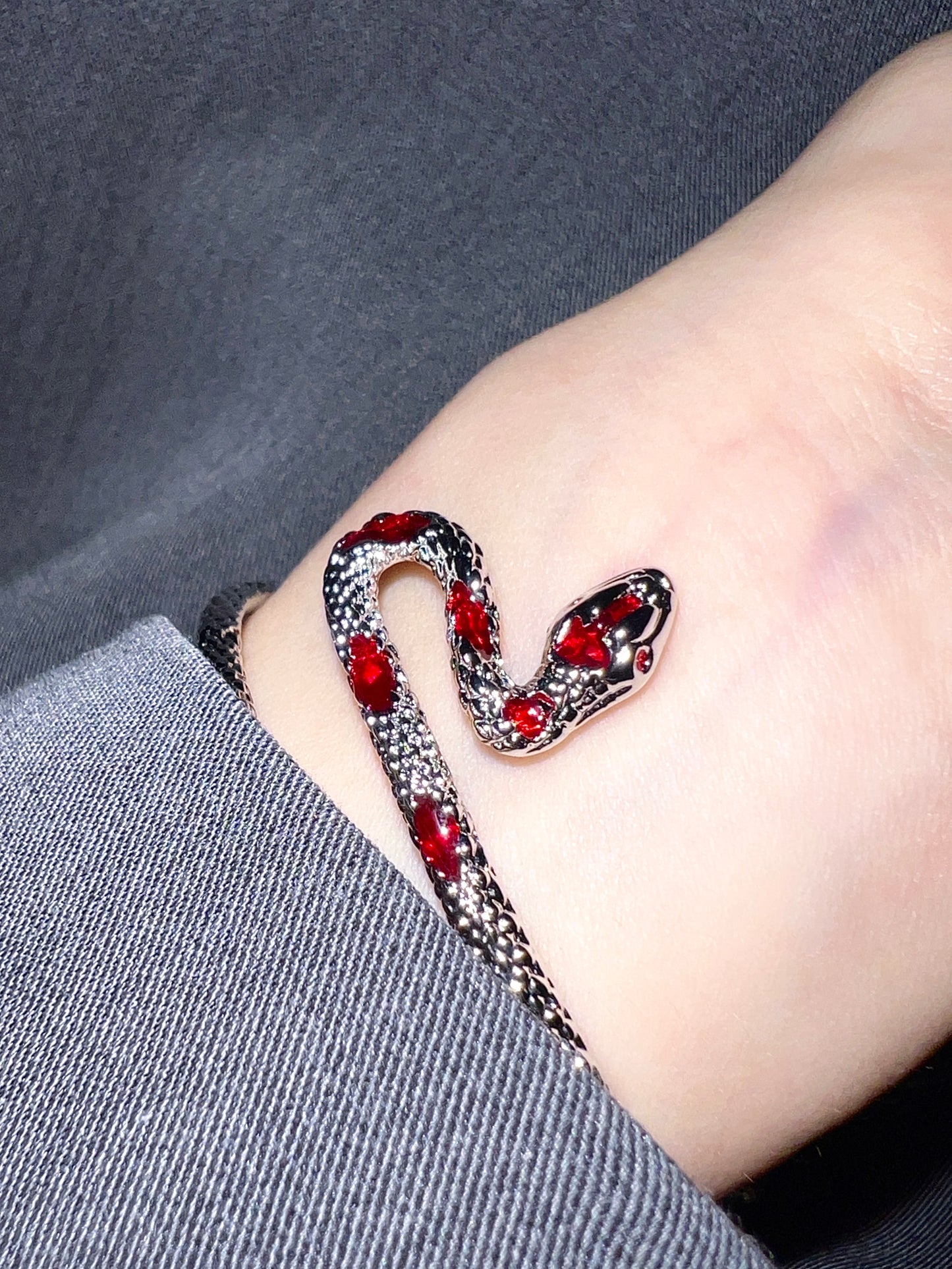 Red Enamel Plated Snake Bracelet