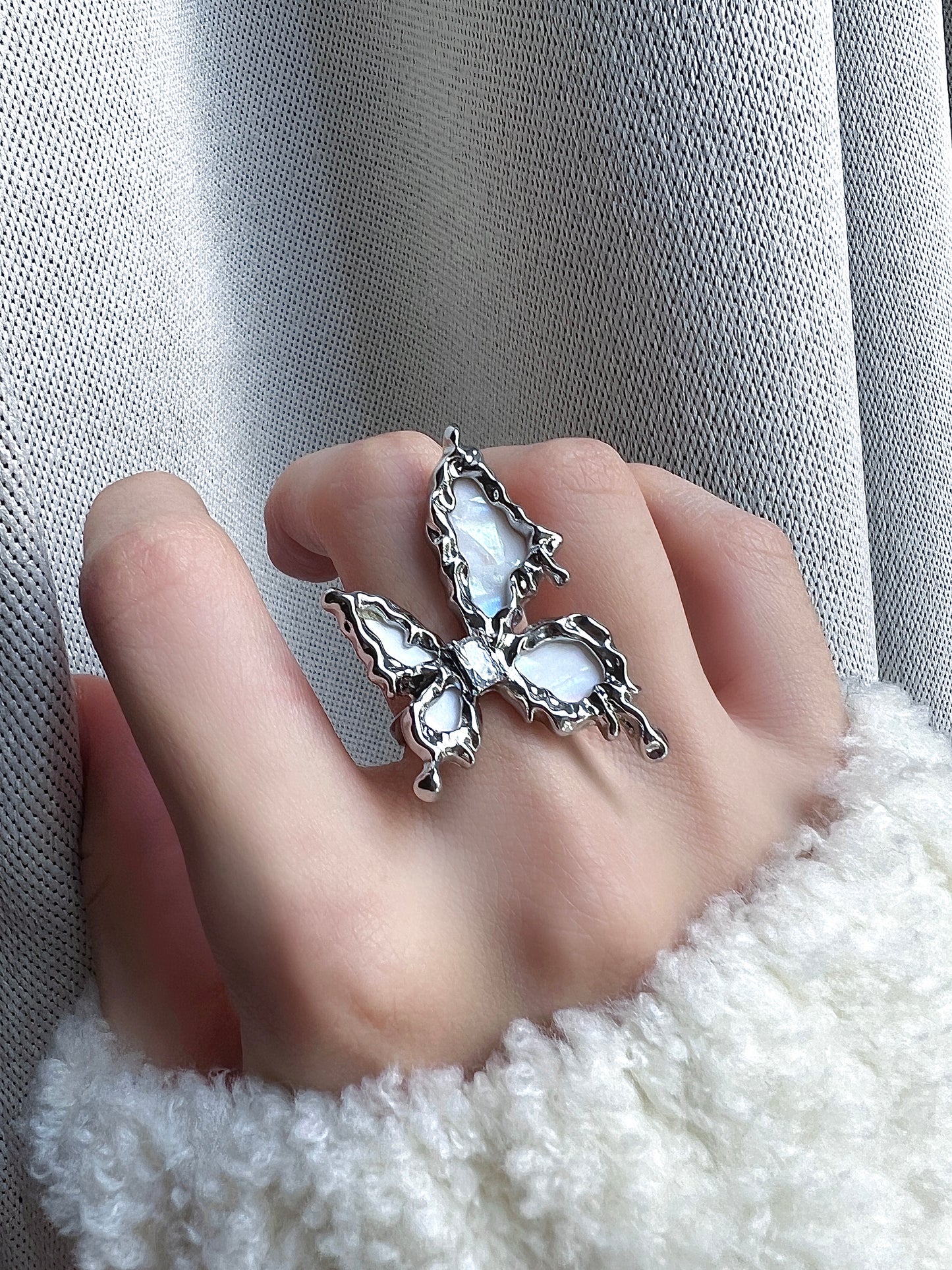 Aesthetic Pinctada Albina Butterfly Ring