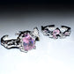 Platinum Plated Pink Gem Butterfly Ring Set