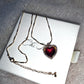 Crown Heart Natural Pearl Ruby Necklace Set