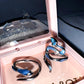 Platinum Plated Baby Blue Snake Ring Set