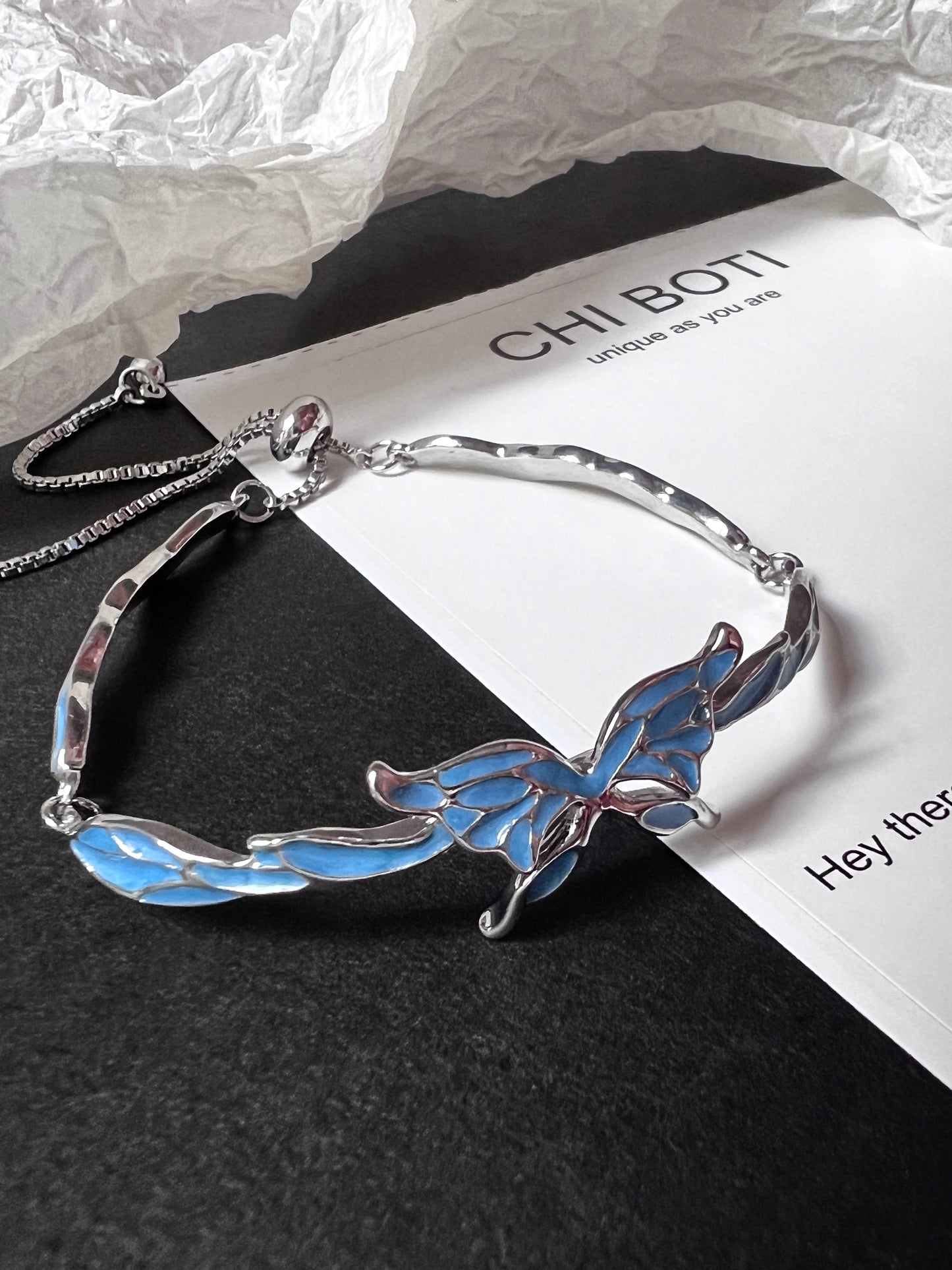 Melting Butterfly Enamel Bracelet