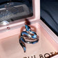 Platinum Plated Baby Blue Snake Ring Set