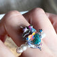 Sterling Silver Unicorn Swarovski Crystal Pearl Ring